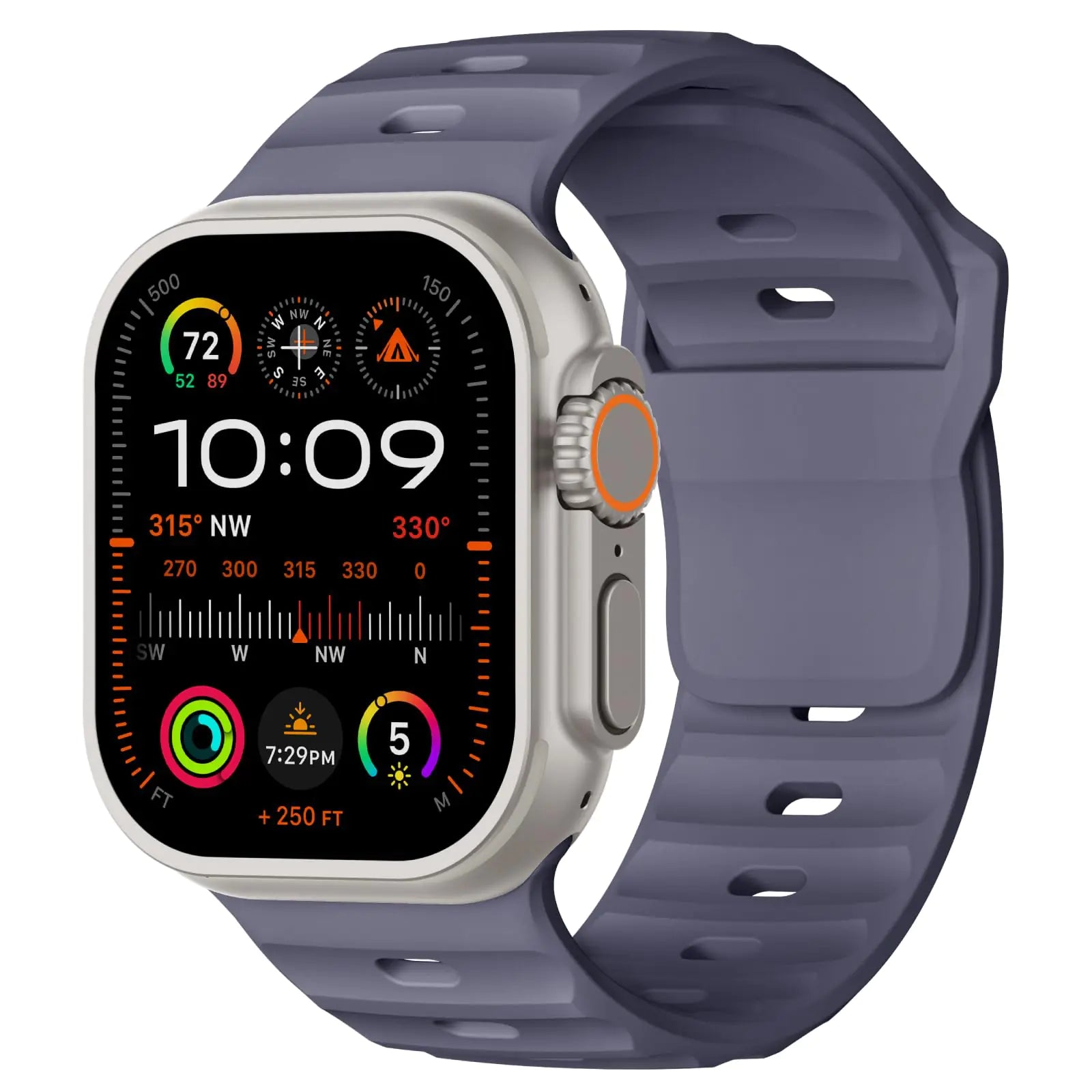 Sport Bands Compatible with Apple Watch Ultra 2 Band 49mm 46mm 45mm 44mm 42mm for Men, Breathable Soft Wide Silicone Waterproof Strap for iWatch Series 10 9 8 7 6 5 4 3 SE Ultra Pi-Mart