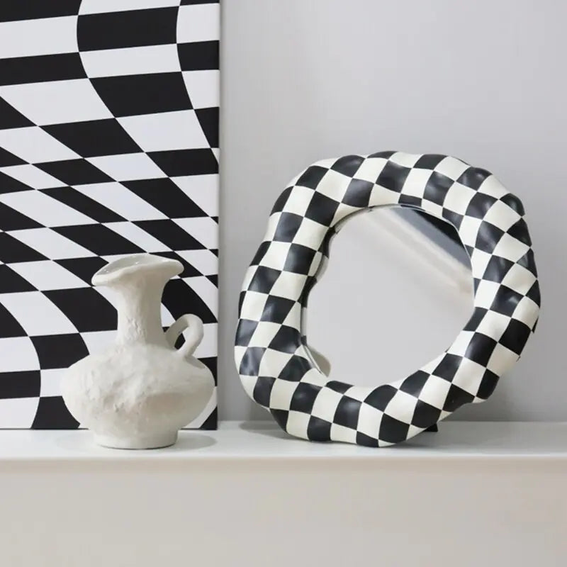 Black & White Checkerboard Vanity Mirror Pi-Mart