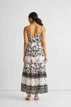 Strappy Tiered Maxi Dress in Florals Purplish Diva