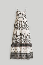 Strappy Tiered Maxi Dress in Florals Purplish Diva