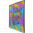 Sugar Skull Tie Dye Tapestry Cotton Floral Wall Hanging
