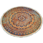 Round Mandala Crochet Tapestry 70in Cotton Wall Hanging