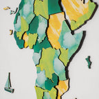 3D Wooden World Map Surface Enjoy The Wood