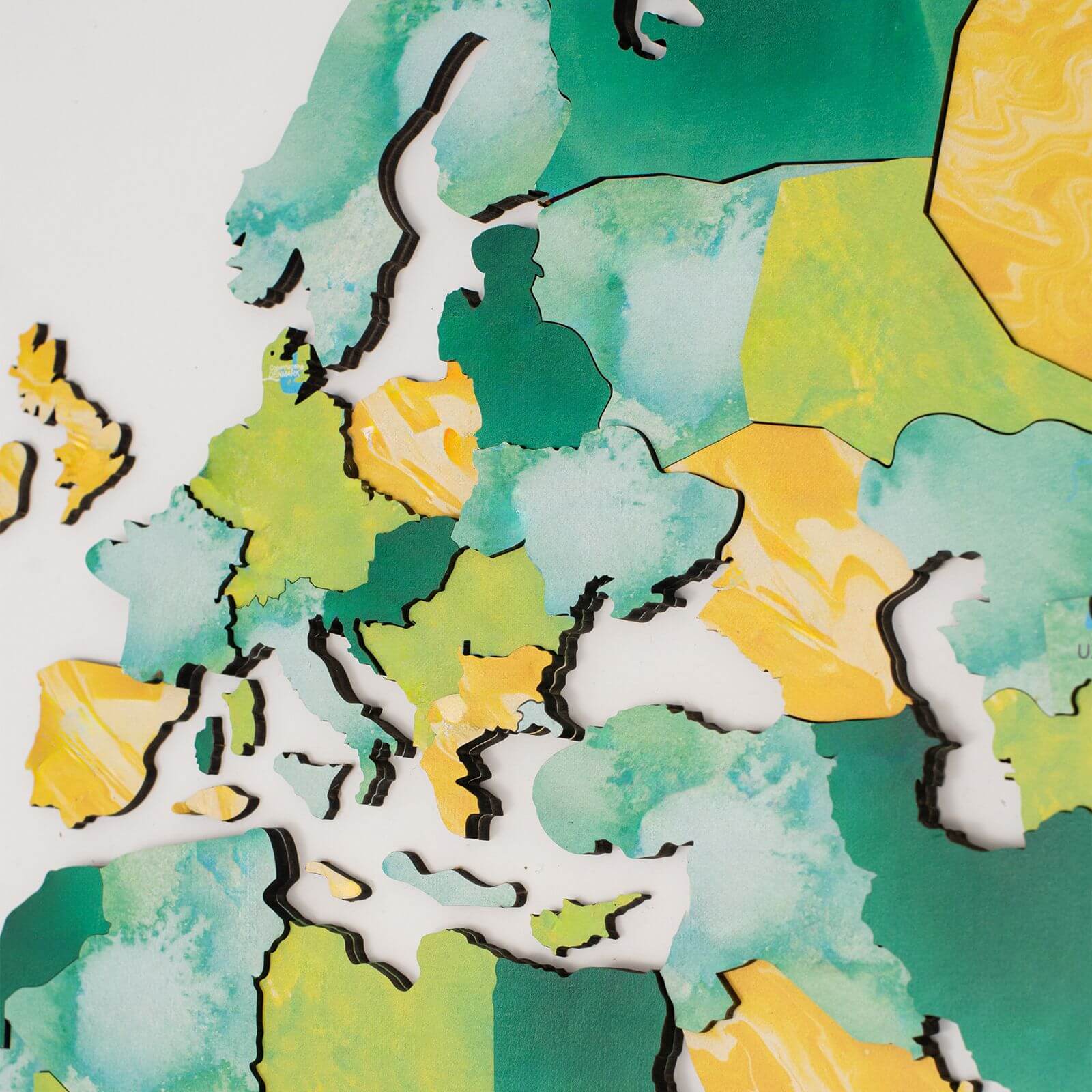 3D Wooden World Map Surface Enjoy The Wood