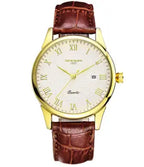 Fashionable Waterproof Couple Watches with Leather Strap
