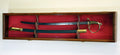 Sword Display Case Cabinet Stand Holder Wall Rack Box - Cherry solid hardwood The Military Gift Store