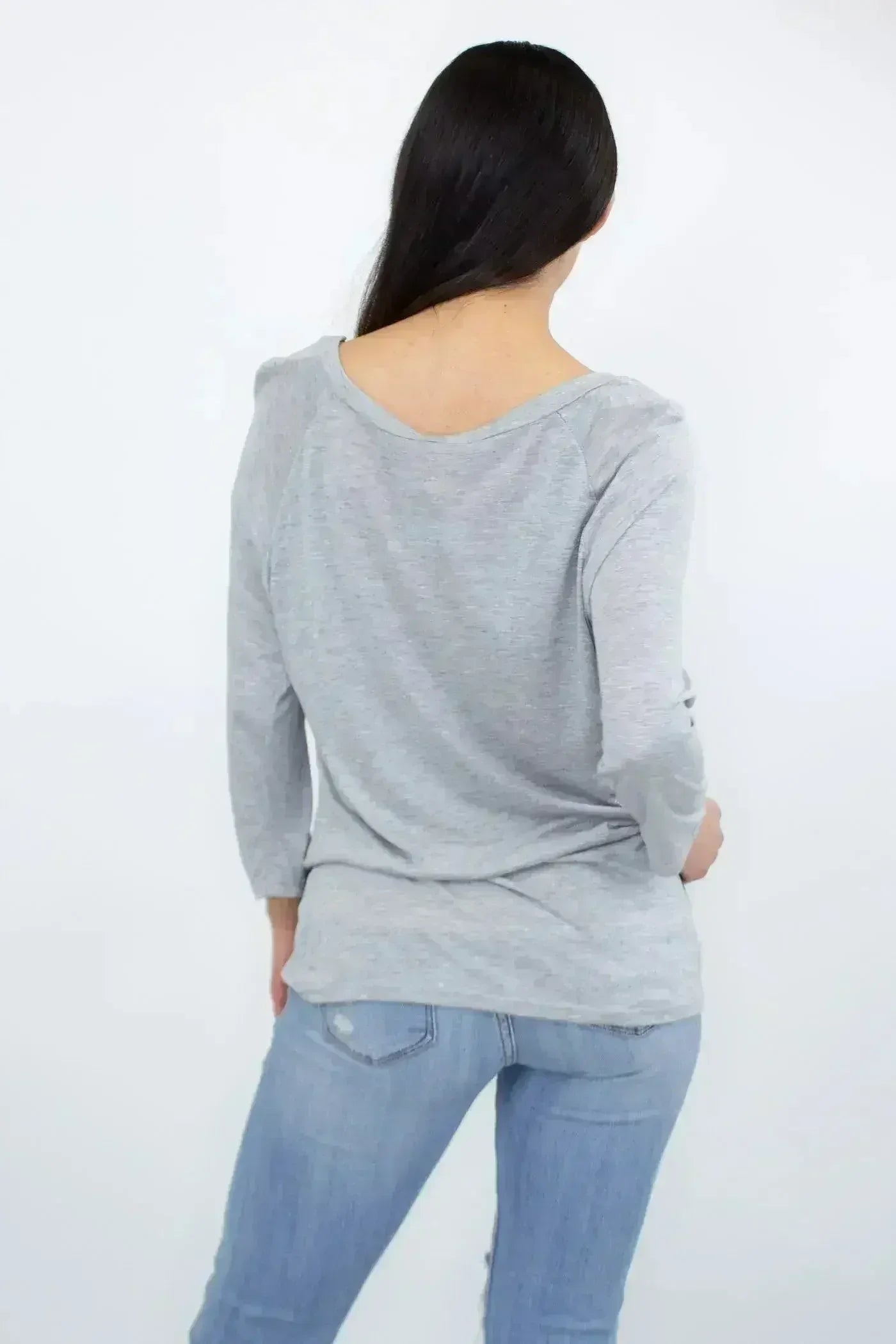 Twisted Front Comfort Top - Heather Grey | Femstylo - SJB-DIAMOND ELITES