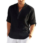 Men's Linen Long Sleeve Shirt Pi-Mart