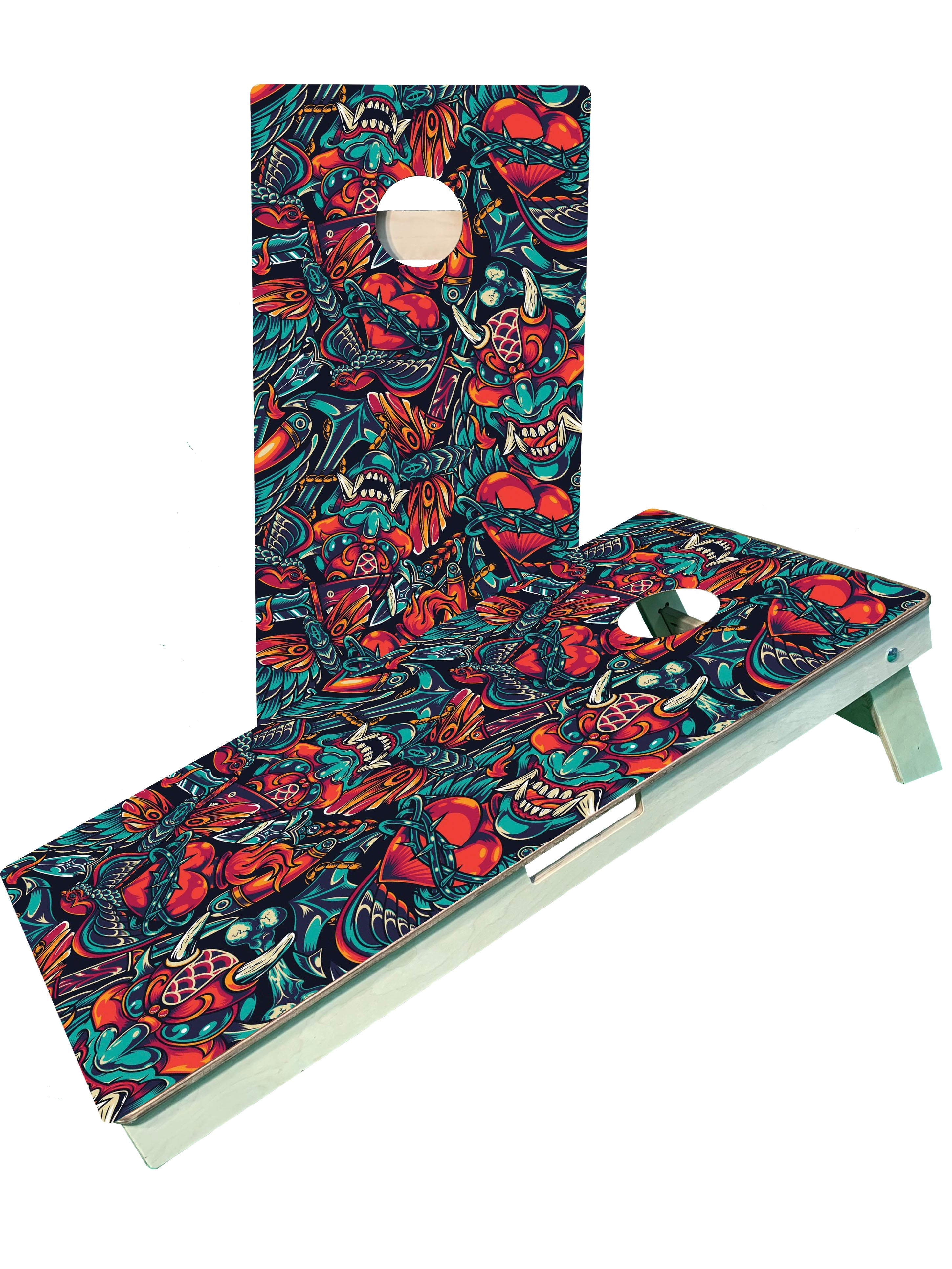 Tattoo Flash Cornhole Boards - SJB-DIAMOND ELITES
