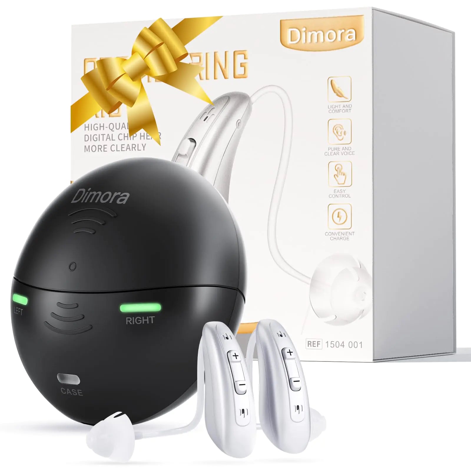 Rechargeable Hearing Aids for Seniors Adults-Dimora BTE Earing Aid (Not Amplifiers) with 16-Channel Sound Processing for Superior Sound Quality Noise Canceling Digital Hearing Assist Easy to UseOver-the-Counter(FSA or HSA eligible) Pi-Mart