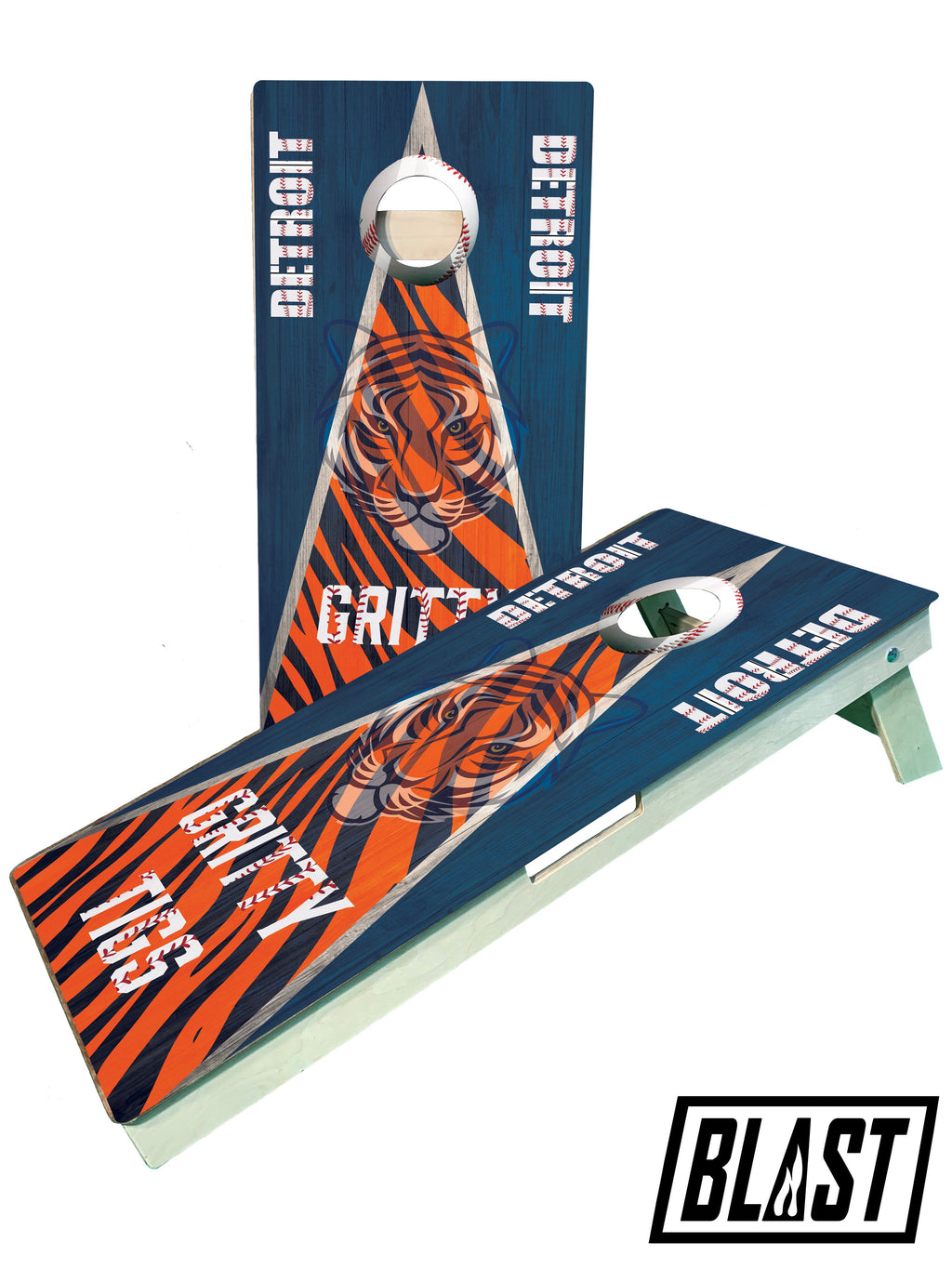 Detroit Baseball Cornhole Boards - SJB-DIAMOND ELITES