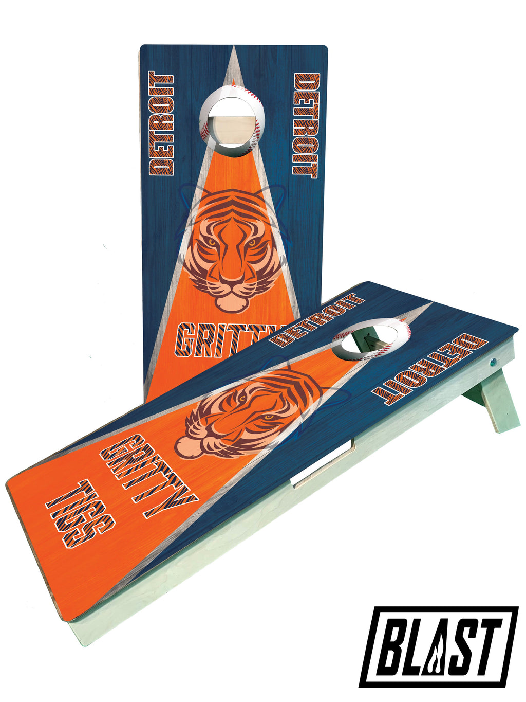 Detroit Baseball Cornhole Boards - SJB-DIAMOND ELITES