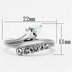 TK1080 - High polished (no plating) Stainless Steel Ring with AAA