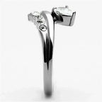 TK1080 - High polished (no plating) Stainless Steel Ring with AAA