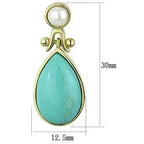 TK2151 - IP Gold(Ion Plating) Stainless Steel Earrings with Synthetic