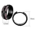 TK2386 IP Black Earrings - Light Amethyst Crystal | Femstylo