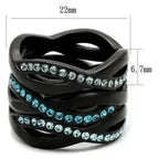 TK2492 - IP Black(Ion Plating) Stainless Steel Ring with Top Grade