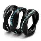 TK2492 - IP Black(Ion Plating) Stainless Steel Ring with Top Grade