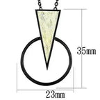 TK2524 - IP Black(Ion Plating) Stainless Steel Chain Pendant with