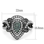 IP Gun Black Stainless Steel Ring with Multi-Color Crystals TK2679
