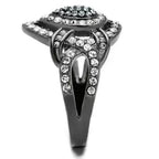IP Gun Black Stainless Steel Ring with Multi-Color Crystals TK2679