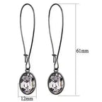 TK2719 - IP Light Black  (IP Gun) Stainless Steel Earrings with Top
