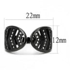 TK3056 IP Black Stainless Steel Ring – Top Grade Clear Crystal