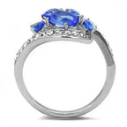 High-Polish Stainless Steel Ring – Synthetic Sapphire Simplicity