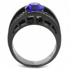 TK3453 - IP Light Black  (IP Gun) Stainless Steel Ring with Top Grade