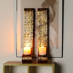 22.5''H Metal Candle Sconces Wall Decor Sconce Candle Holder(Set of 2) Lootquake LLC