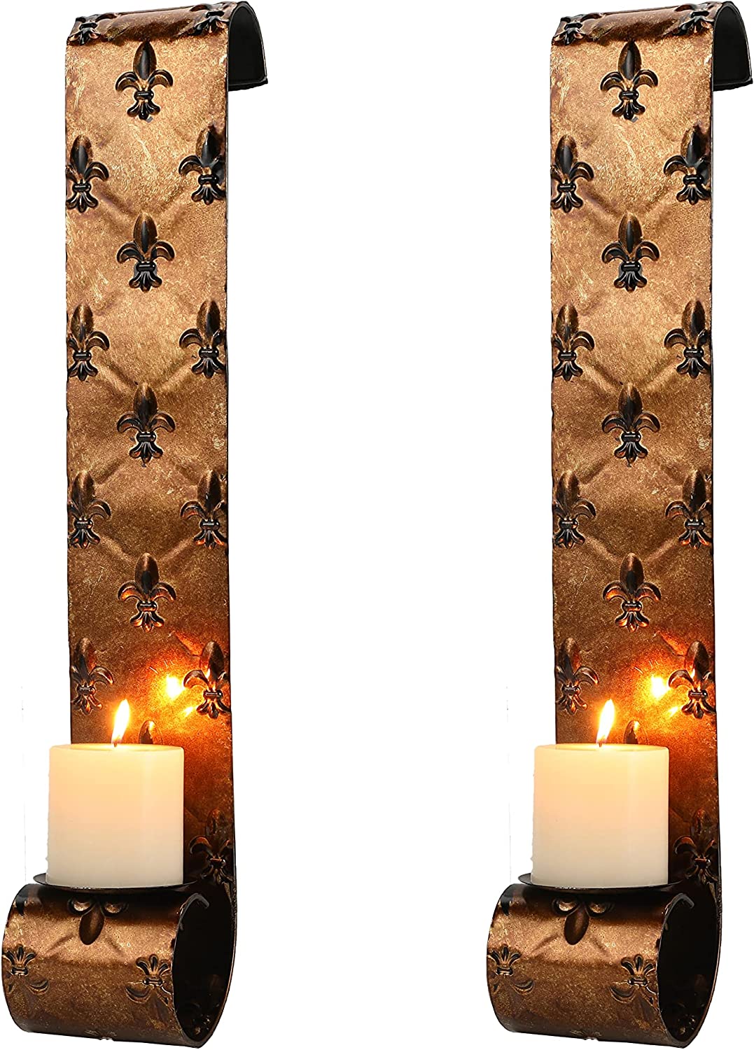 22.5''H Metal Candle Sconces Wall Decor Sconce Candle Holder(Set of 2) Lootquake LLC