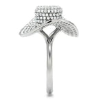 TS015 Rhodium Sterling Silver Ring – AAA Clear CZ Solitaire