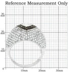 TS022 Rhodium + Ruthenium Sterling Silver Ring – AAA Brown CZ Statement Piece
