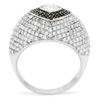 TS022 Rhodium + Ruthenium Sterling Silver Ring – AAA Brown CZ Statement Piece