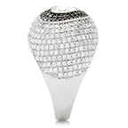 TS022 Rhodium + Ruthenium Sterling Silver Ring – AAA Brown CZ Statement Piece