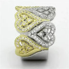 TS126 Gold & Rhodium Sterling Silver Ring – AAA Champagne CZ