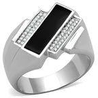 TS218 Rhodium Sterling Silver Ring – AAA Clear CZ Statement Solitaire