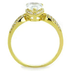TS248 Gold Sterling Silver Ring – AAA Clear CZ Solitaire