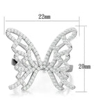 TS330 Rhodium Sterling Silver Ring – AAA Clear CZ Solitaire