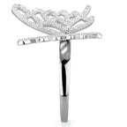TS330 Rhodium Sterling Silver Ring – AAA Clear CZ Solitaire