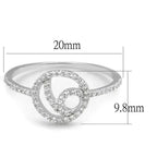 TS519 Rhodium Sterling Silver Ring – AAA Clear CZ Solitaire