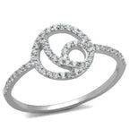 TS519 Rhodium Sterling Silver Ring – AAA Clear CZ Solitaire