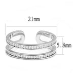 TS605 Rhodium Sterling Silver Ring – AAA Clear CZ Solitaire
