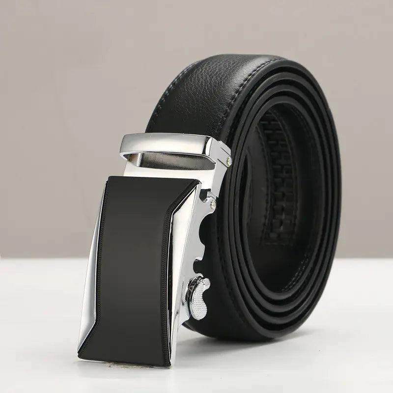 Genuine Leather Men's Belt with Automatic Buckle Pi-Mart