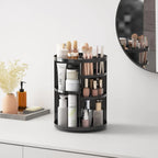 Rotating Makeup Organizer for Vanity, 360 Spinning Skincare Organizers with Adjustable Trays, Make Up Desk Storage Carousel Rack, Cosmetic Display Cases for Dresser Bathroom Countertop Black Pi-Mart