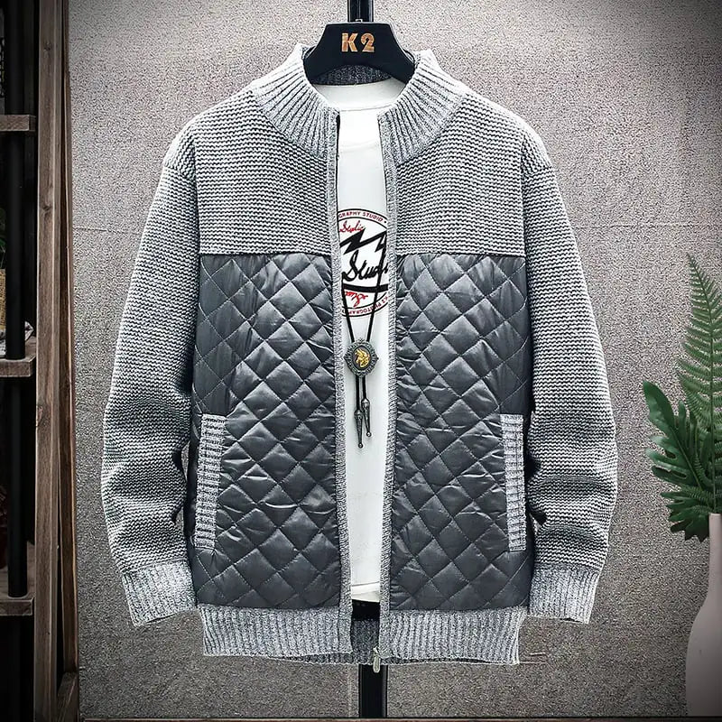 Thick Plush Stitched Sweater Jacket Pi-Mart