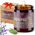 Pitter Patter Lavender & Eucalyptus Scented Jar Candle Organic Soy Wax & Pet Safe Non Toxic Clean & 50 Hours Long Burn Natural Essential Oil for Aromatherapy Relaxation | 7.2 oz Healing Pi-Mart
