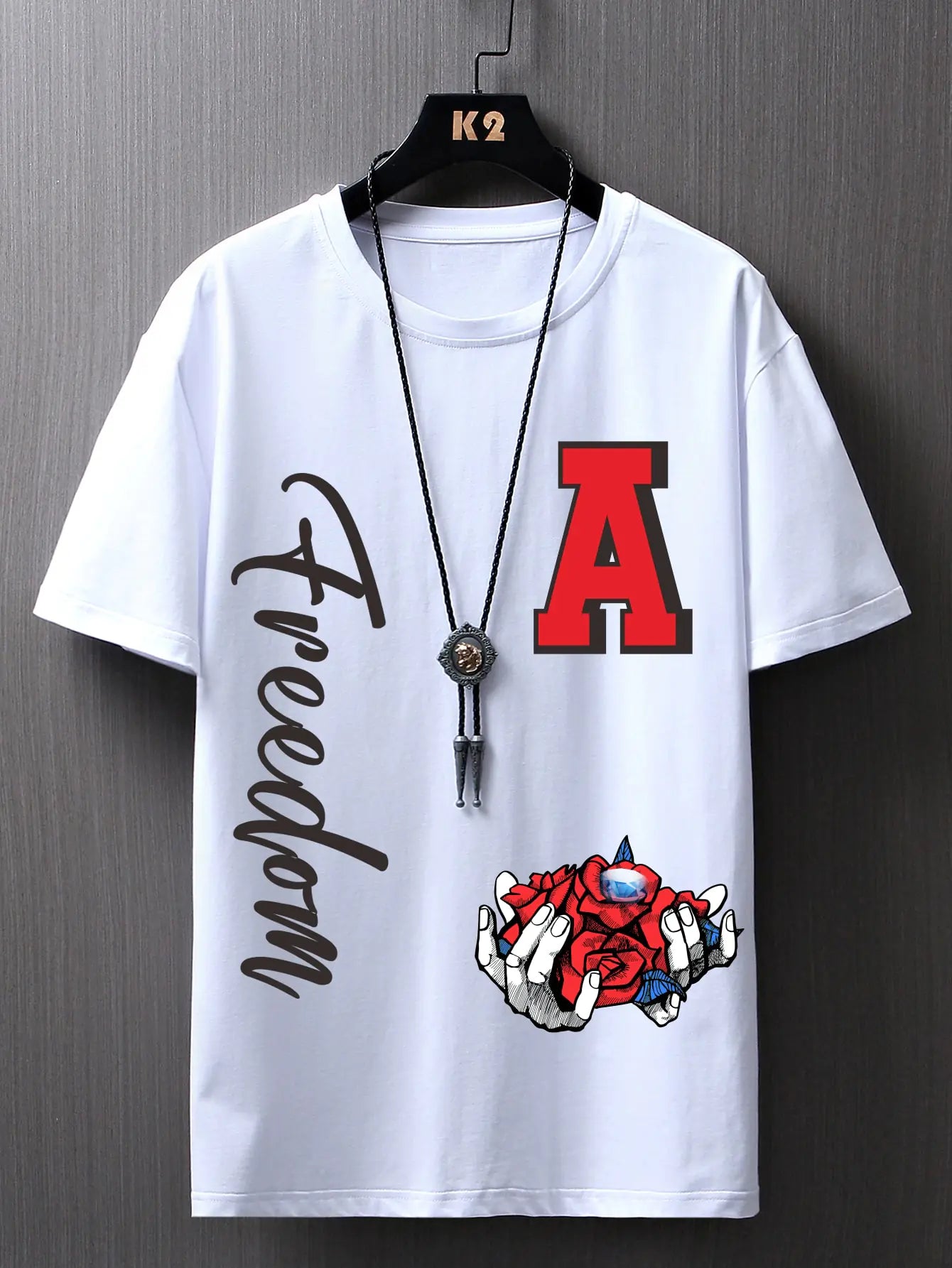 Roses and Diamonds Freedom T-Shirt for Men Pi-Mart