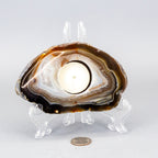 Thick Agate Slice Tea Light Candle Holder - Natural Crystal 450g One-of-a-Kind Crystal Destiny