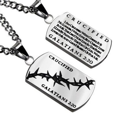 Crown of Thorns Dog Tag Necklace KingdomWear